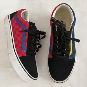 Vans Old Skool Rally Checker Suede Canvas Sneakers 10 Women 8.5 Men